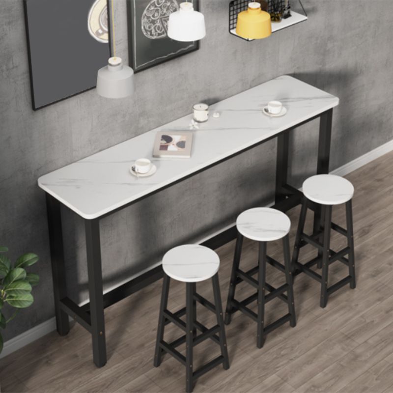 Rectangle Counter Height Pub Set 1/3/4/5/6/7 Pcs Iron Frame Bar Table and Stools