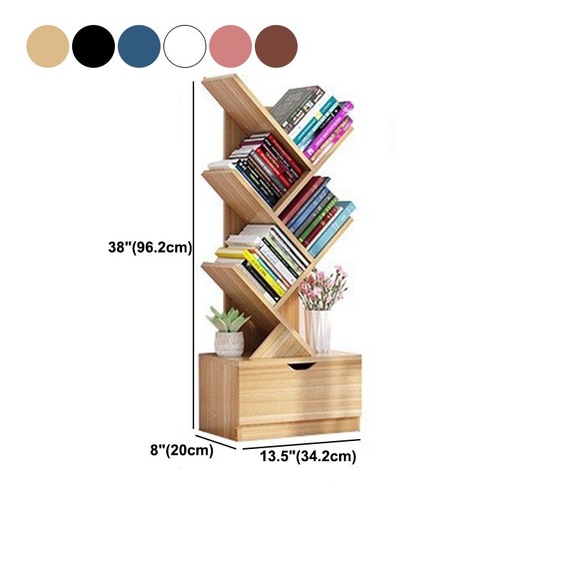 Scandinavian Style Shelf Bookcase Closed Back Bookcase for Office and Home