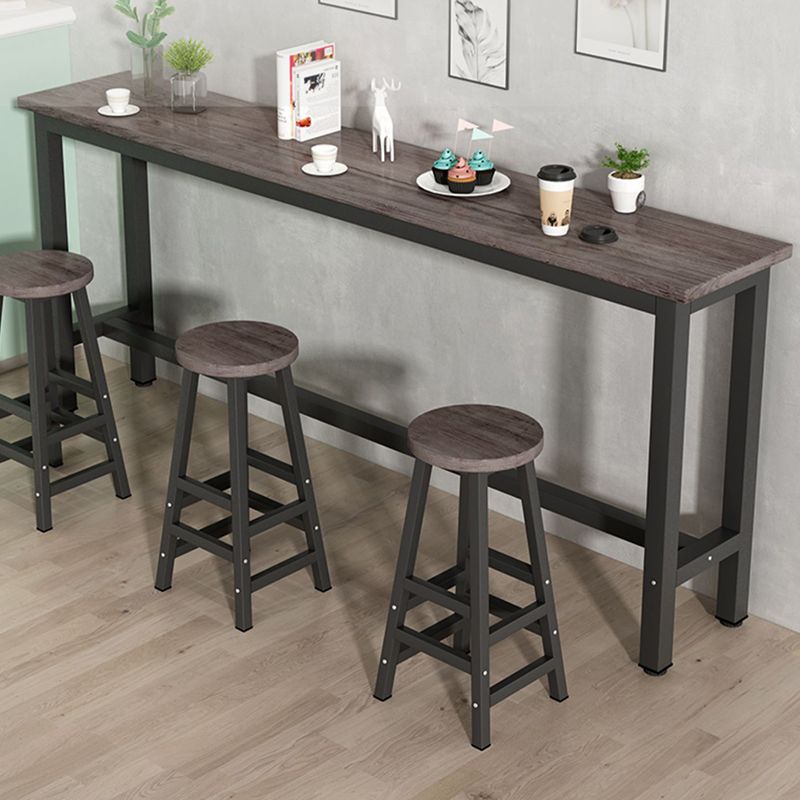 Rectangle Counter Height Pub Set 1/3/4 Pcs Metal Frame Bar Table and Backless Stools