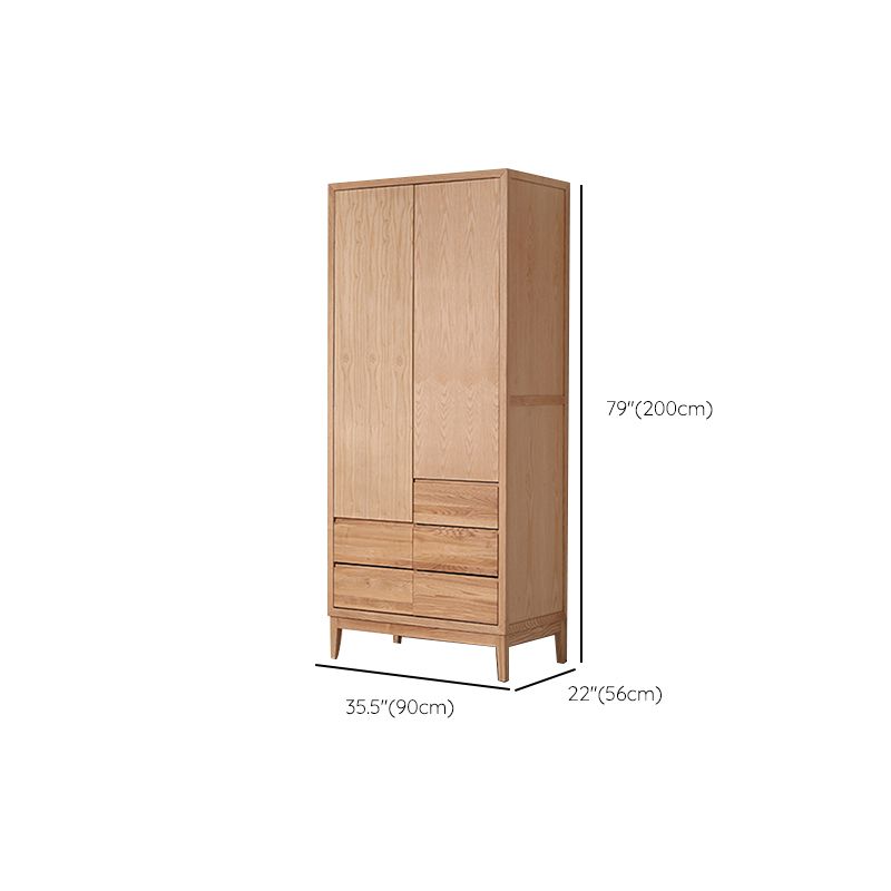 Modern Solid Wood Wardrobe Freestanding Bedroom Wardrobe with Legs