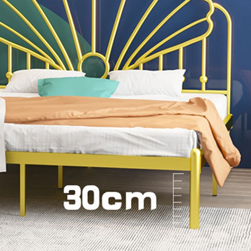 Iron Bed Frame, Wire-Grid Bed Frame in Solid Color with Metal Legs