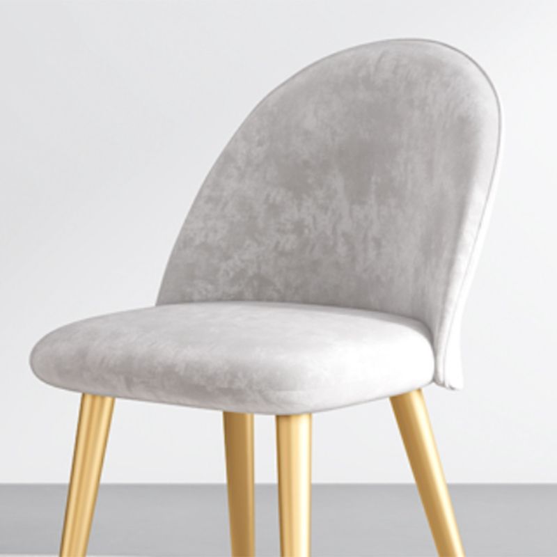 Glam Style Dining Chair Upholstered Dining Side Chair with Metal Legs