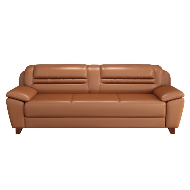 Modern Leather Match Pillow Top Arm Sewn Pillow Back Sofa for Living Room