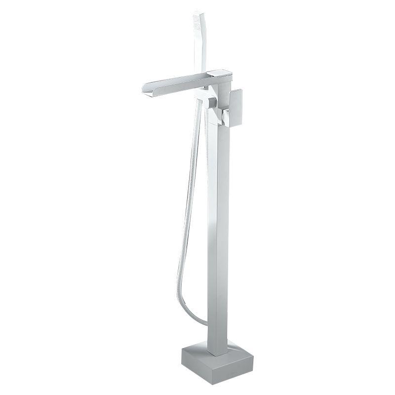 Modern Bathroom Faucet Pure Color High Arc Freestanding Tub Faucet