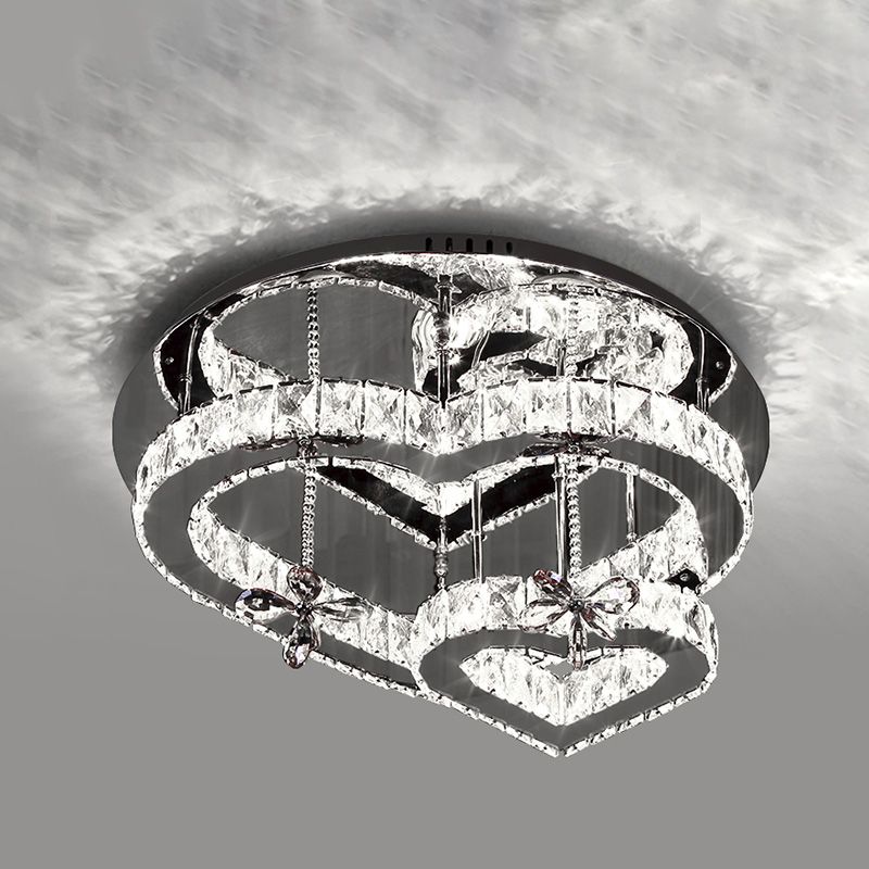 Corazón contemporáneo Flush Lighting Crystal 2 Luz de techo de luz de luz