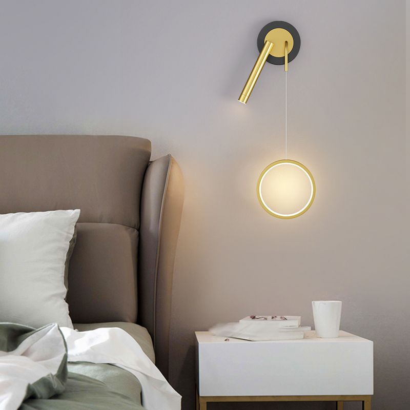Modern Style Unique Shape Wall Sconce Metal 2 Light Wall Lighting for Bedroom