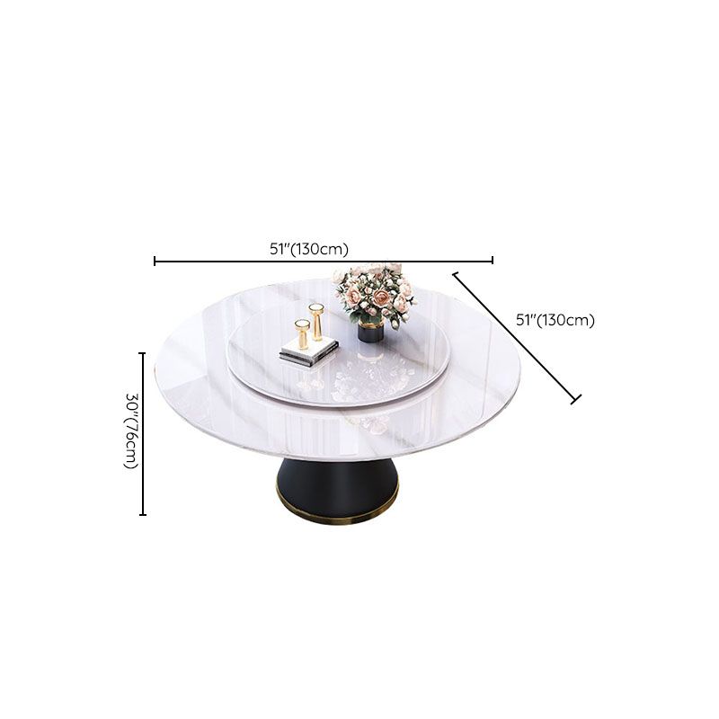 Metal Pedestal Table Convertible Dining Table for Dining Room