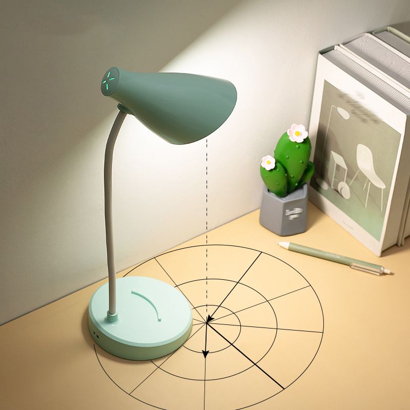 Conical LED Study Light Macaron Plastic Kids Room Touch Control Table Light