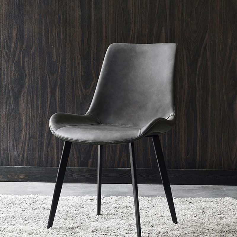 Chaises de salle à manger en cuir contemporain des chaises latérales sans bras solides