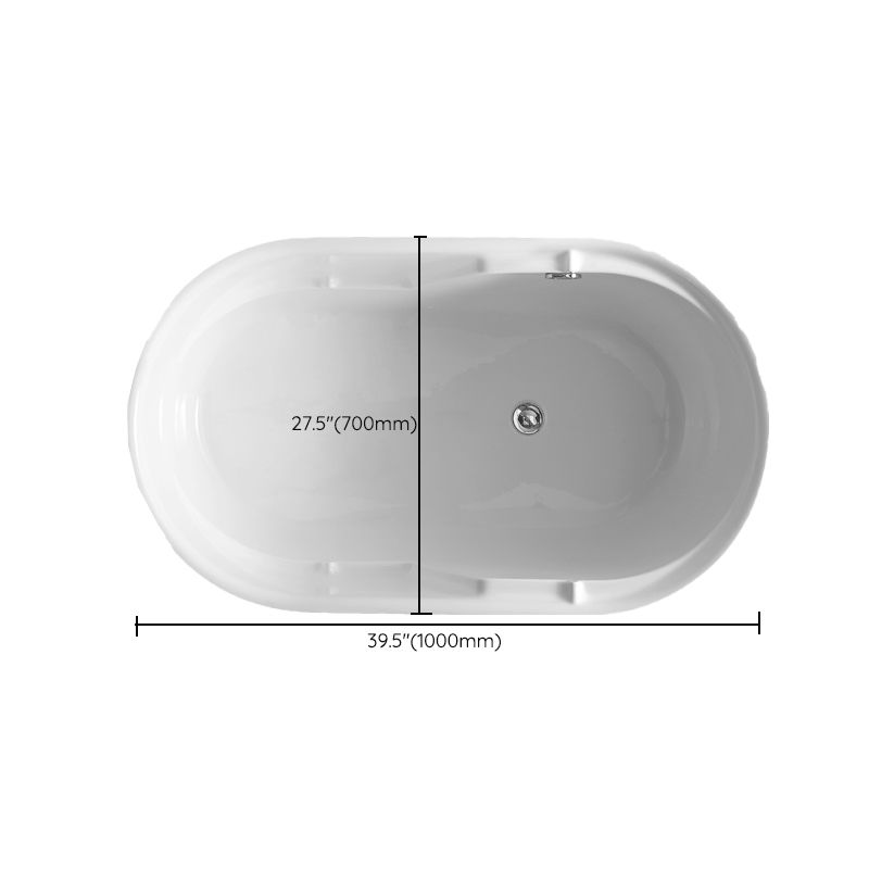 Modern Acrylic Bathtub Freestanding Soaking Tub , 27.56-inch Wide
