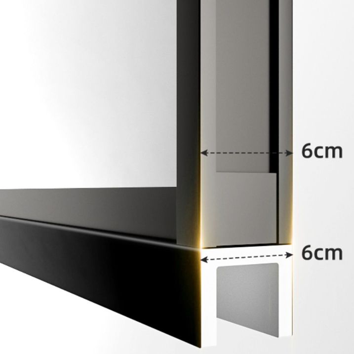 Simple In-line Shower Door Glass and Metal Bathroom Shower Bath Door