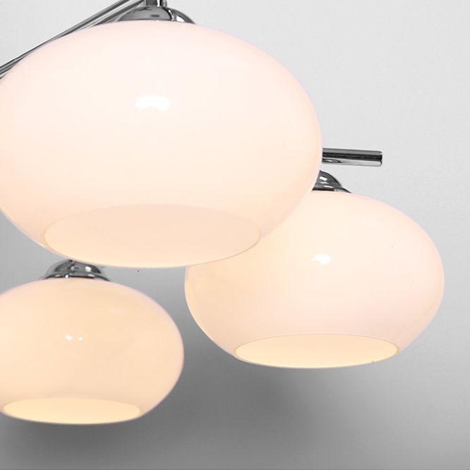 Modern Silver Ceiling Hung Fixture Starburst Glass Down Lighting Pendant