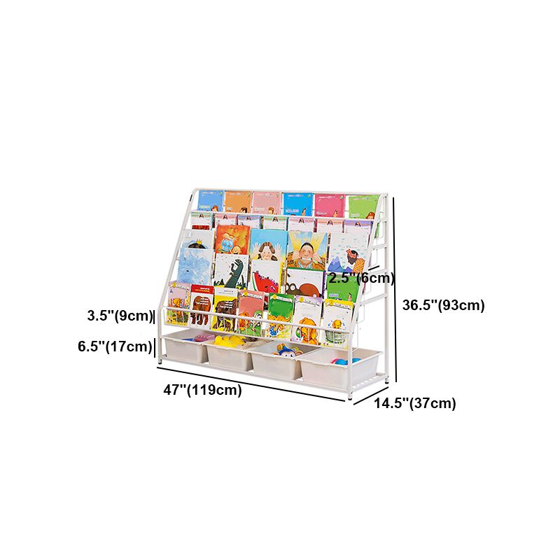 Contemporary Style Bookcase Open Back Bookshelf for Office and Home