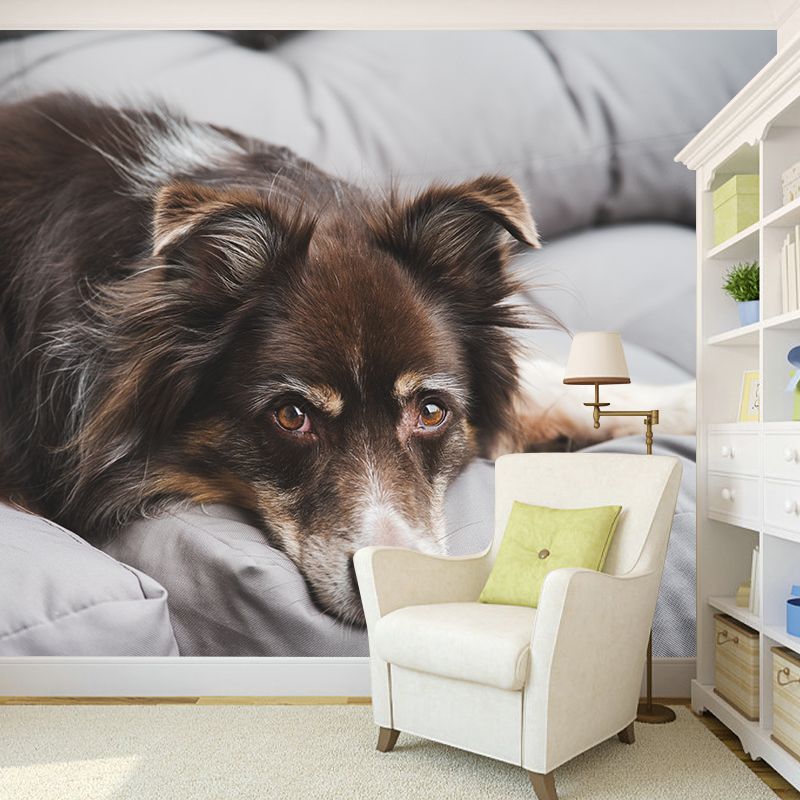 Cute Dog Wall Mural for Children Bedroom Wall Covering, Custom Made Moisture Resistant