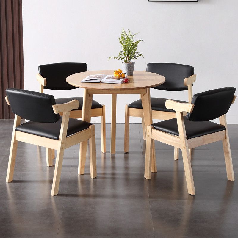 Modern Solid Wood Dining Room Set with Round Table Dining Table Furniture