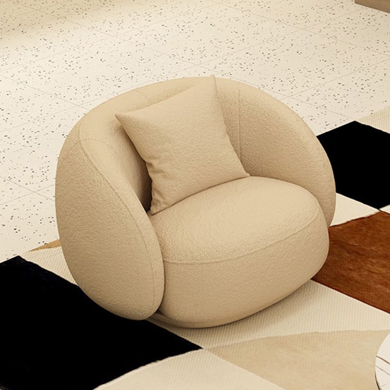 Wool Recessed Arm Sofa Curved Sofa 29.53" High for Living Room