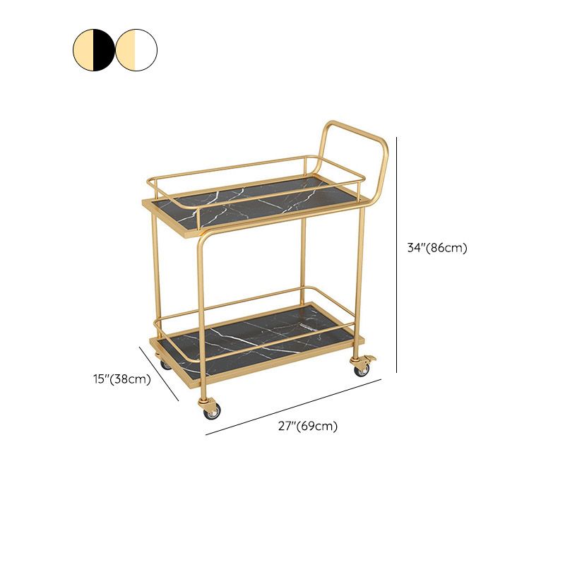 Home Dining Rolling Kitchen Trolley Modern Open Shelves Kitchen Island