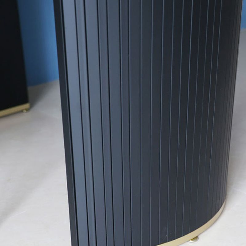 Freeform Double Pedestal Dining Table Luxury Fixed Table of Faux Marble