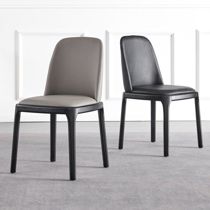 Modern Style Dining Chair Armless Chairs with Wooden Legs for Home