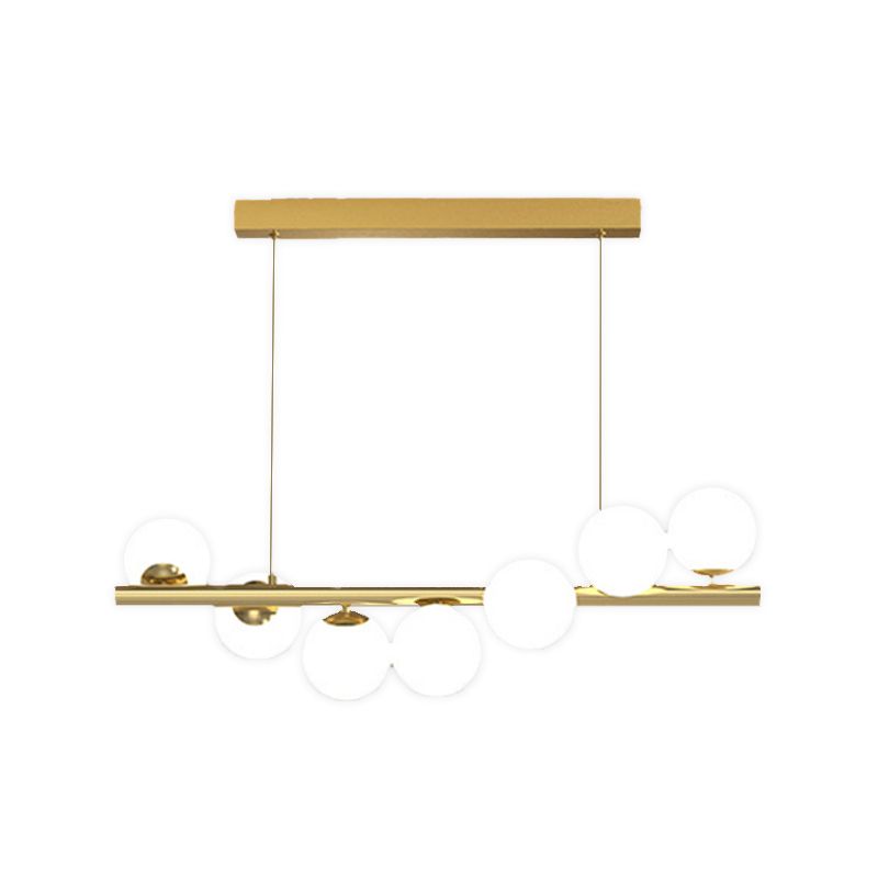 Glass Ball Shape Chandelier Light Modern Multi Lights Chandelier Light Fixture in Gold