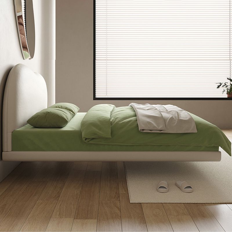 Genuine Leather Standard Bed Bed Frame Upholstered Headboard