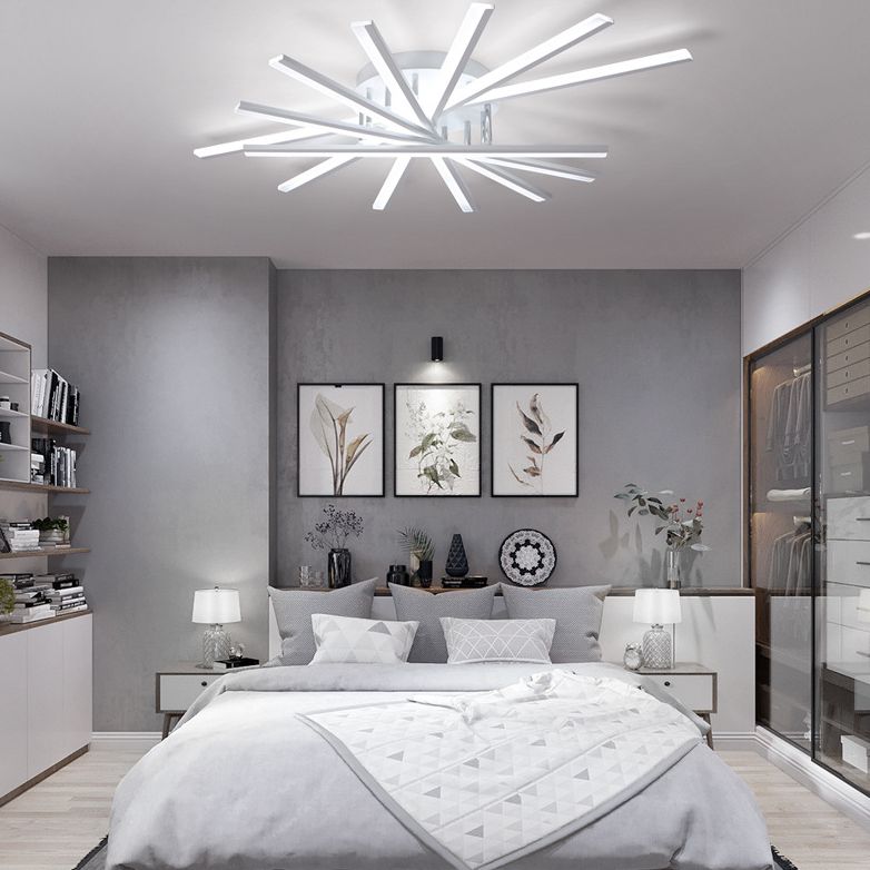 Minimalismo moderno Metal Semi Flush Mount Lighture 7 LE LEACH LED LED SEMI FLUSH PARA SALA