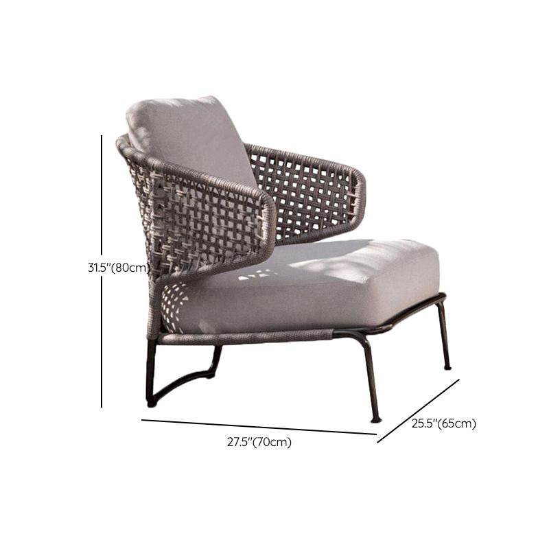 Tropical Outdoor Chair with Removable Water Repellent Finish Cushion