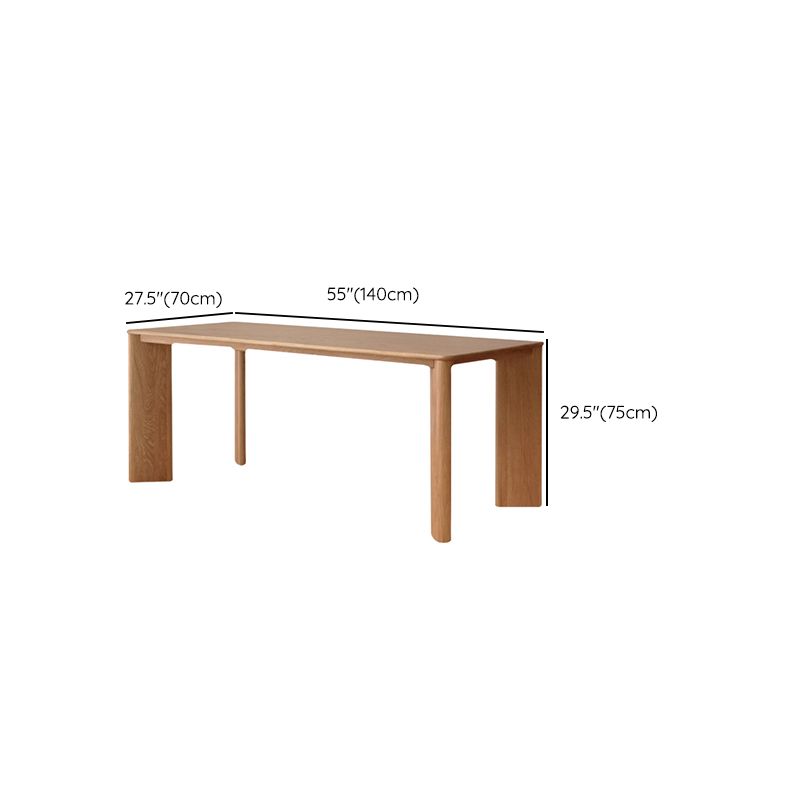 Solid Wood Dining Table Rectangle Modern Dinner Table for Dining Room