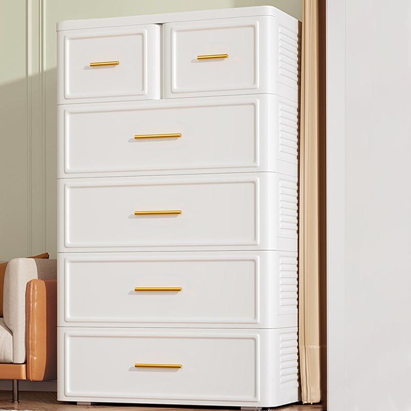 White and Green Non-Hanging Armoire Contemporary Plastic Cabinet