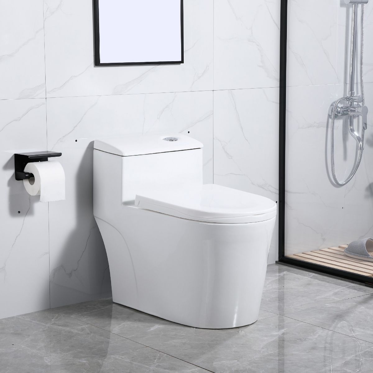 Modern Floor Mounted Toilet Bowl One-Piece Toilet for Washroom