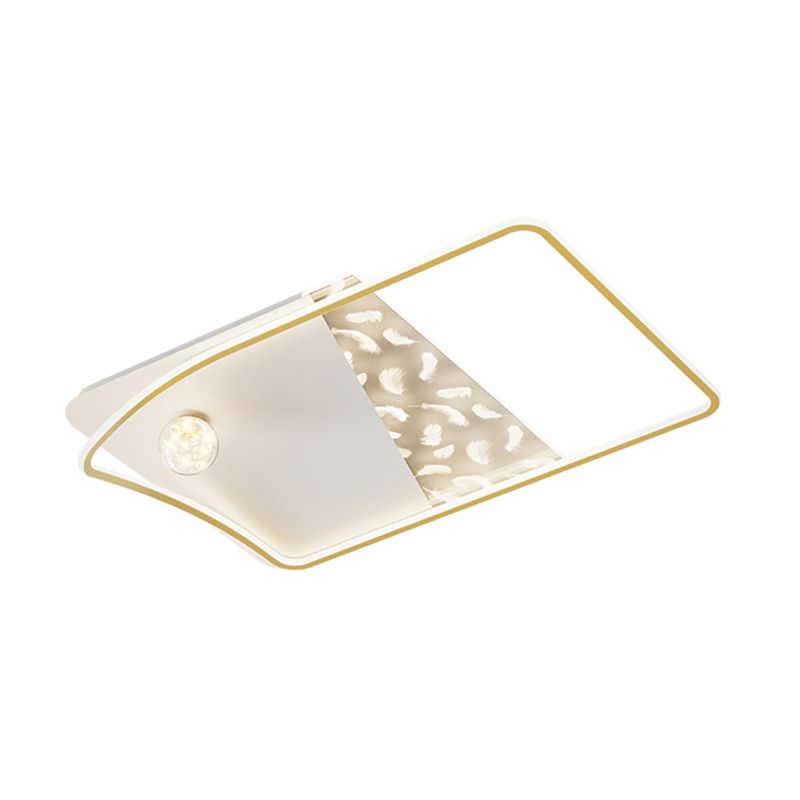 Plafonnier LED moderne et créatif en plumes, 3 lumières en fer, pour salon et chambre à coucher