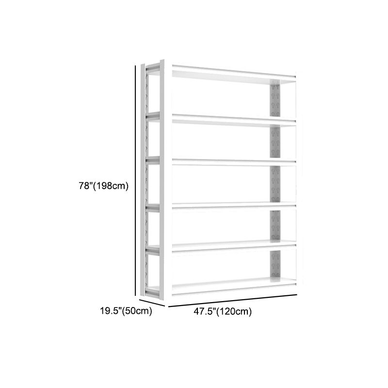Modern Style Metal Bookshelf White Open Back Bookcase for Home Office