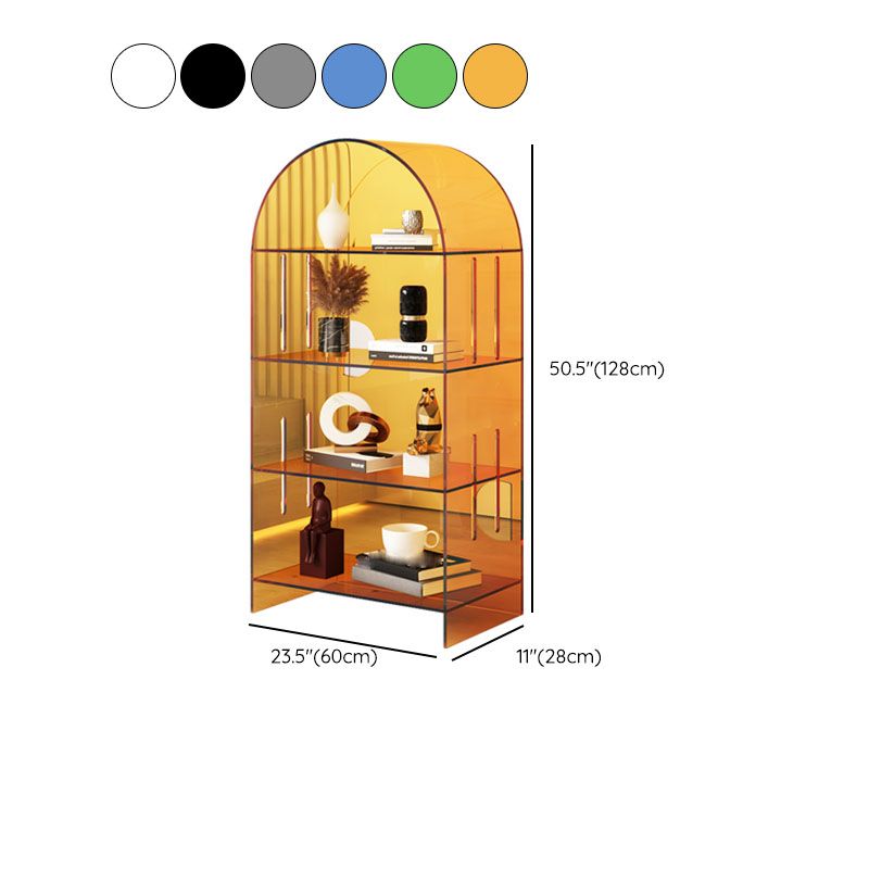 Modern Closed Back Vertical Bookshelf Acrylic Bookcase with Shelves