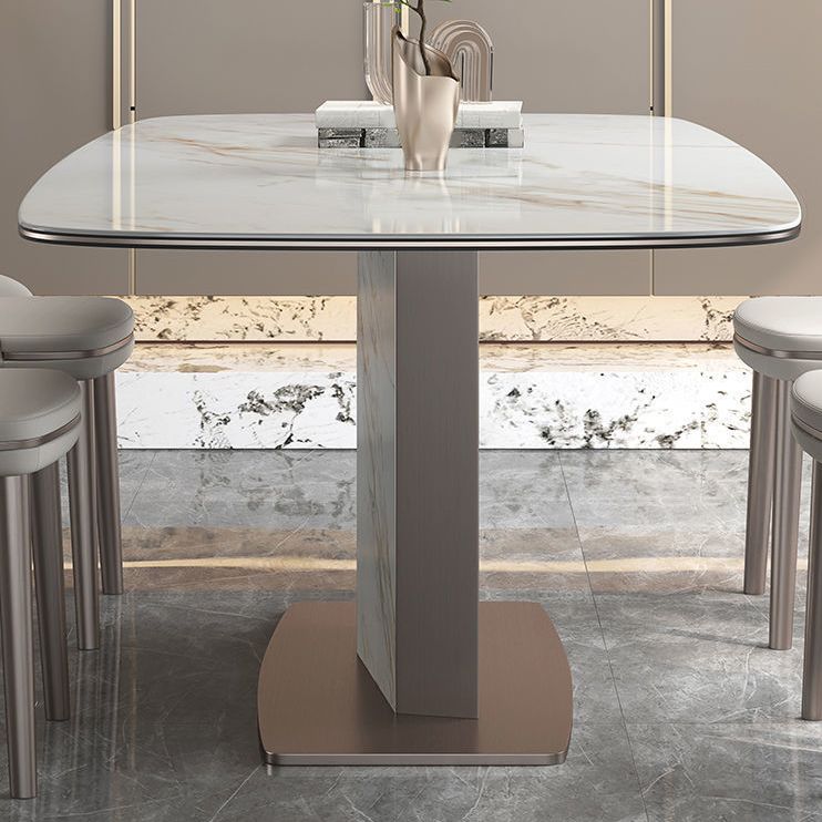 Nordic Sintered Stone Top Dining Set Rectangular 1/4/5/7 Pieces Dinette Table Set