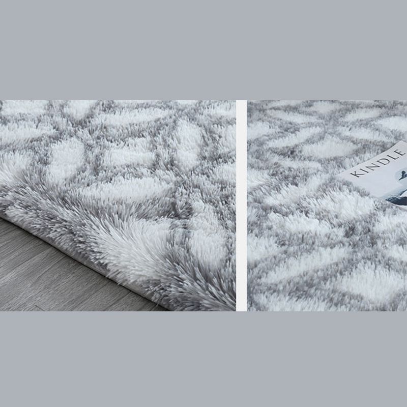 Contemporary Trellis Pattern Area Rug Aesthetic Soft Shag Indoor Carpet Polyester Non-Slip Backing Carpet for Home Decor