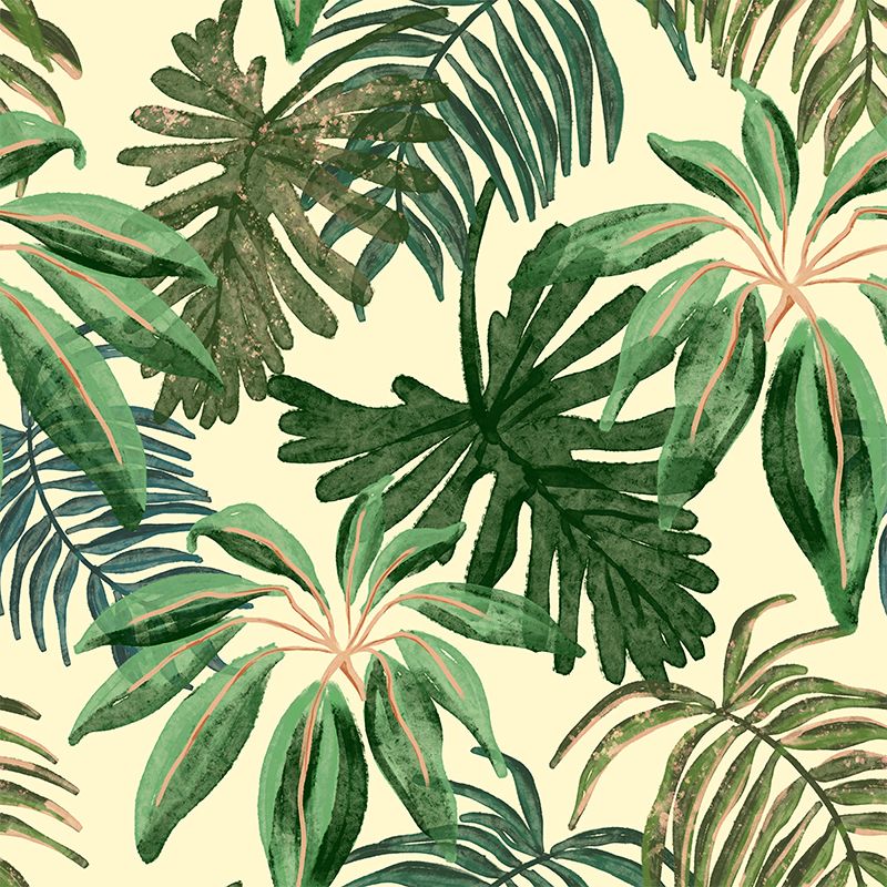 Eco-friendly Tropical Plant Mural Wallpaper Decorative Wall Art for Home Decor
