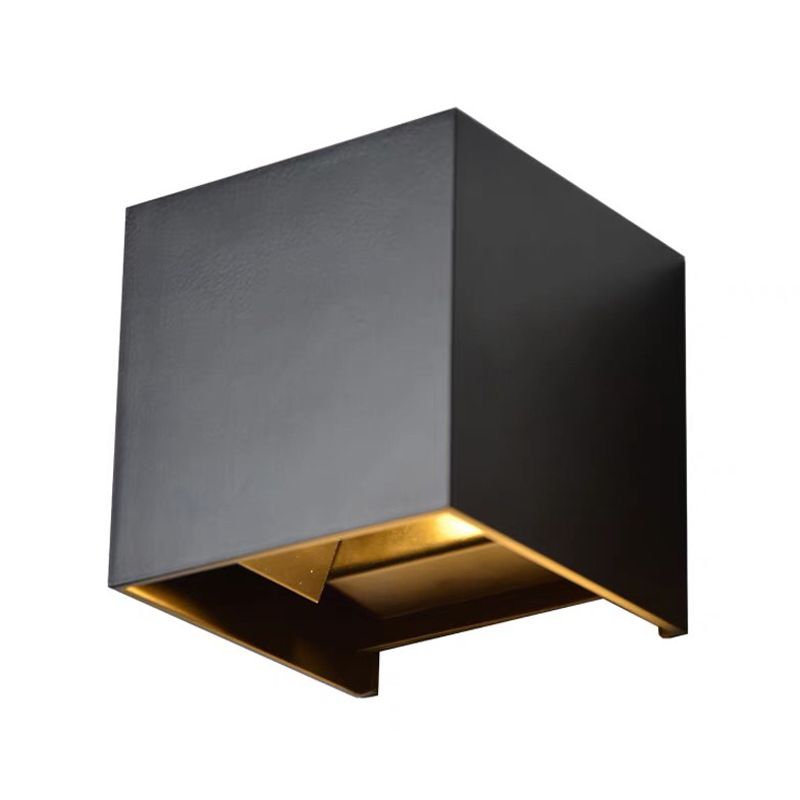 Modern Aluminum Wall Light Cube Shape 2 Lights LED Wall Washer for Outdoors