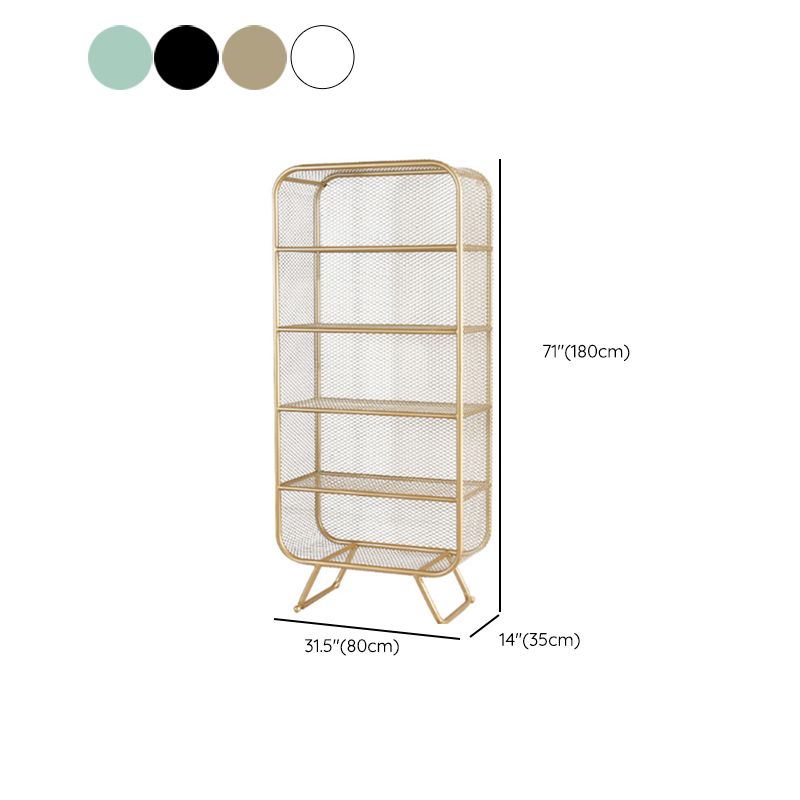 Etagere Closed Back Shelf Bookcase Vertical Metal Book Shelf for Home