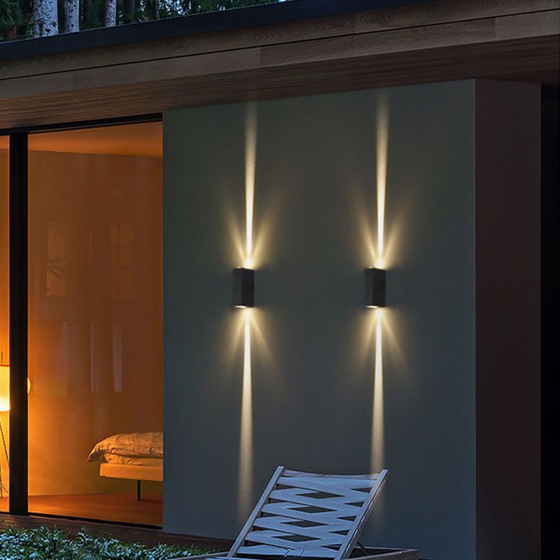 Mur mural à LED extérieur concis moderne Aluminium RECTANGULAIRE LAMPE MUR DE MUT