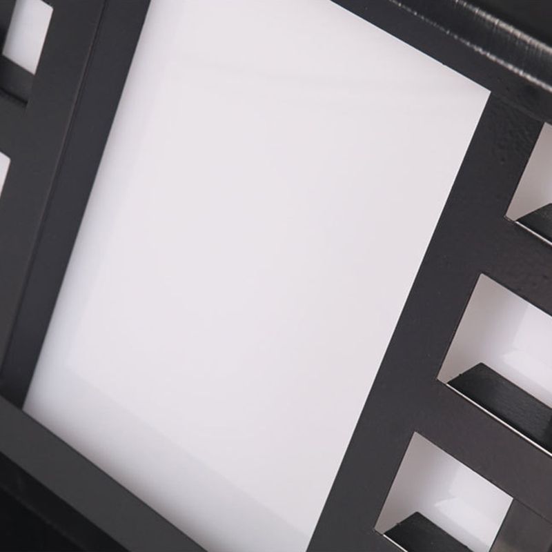 Modern Square Shape Solar Energy Pillar Lamp with Acrylic Shade for Outdoor