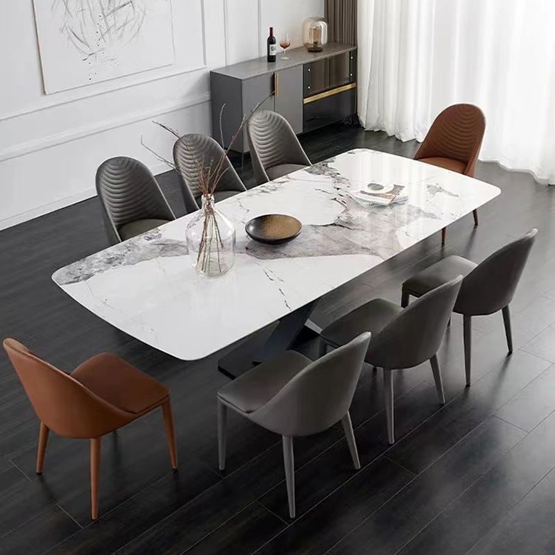 Modern Armless Dining Chairs Upholstered Low Back Side Chair