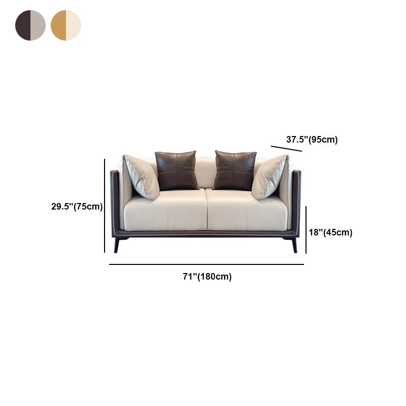 Modern Stain-Resistant Faux Leather Pillow Top Arm Sofa/Sectional for Living Room