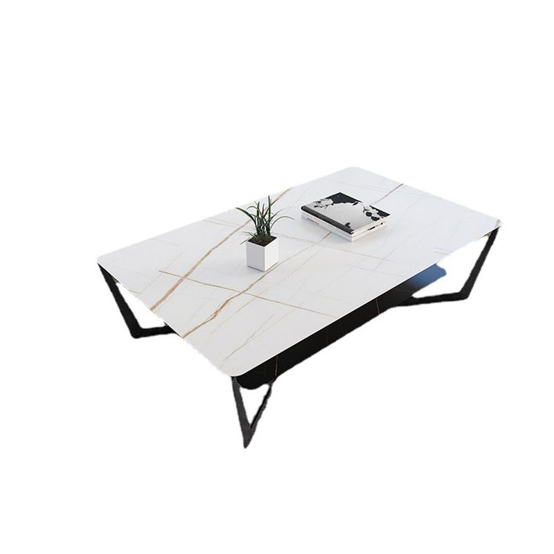 Modern Style Black Gold/white/grey/white Gold Rock Board Table with Iron Base Coffee Table