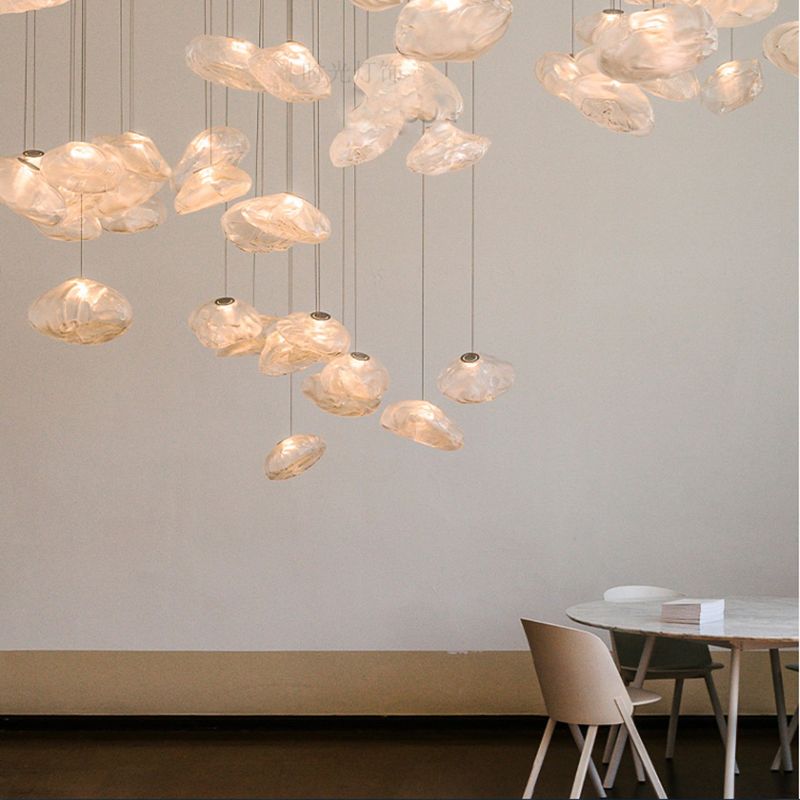 1 Lichthängeleuchte moderne geometrische Federlampe für das Restaurant