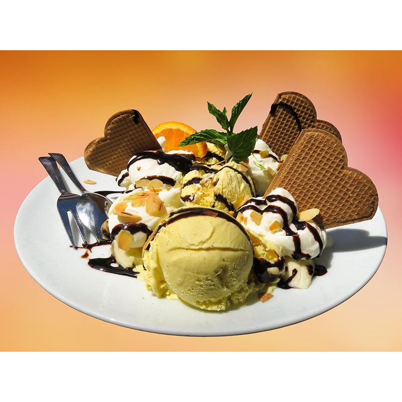 Photography Mural with Delicious Ice Cream Pattern Modern Dessert Shop Wall Covering