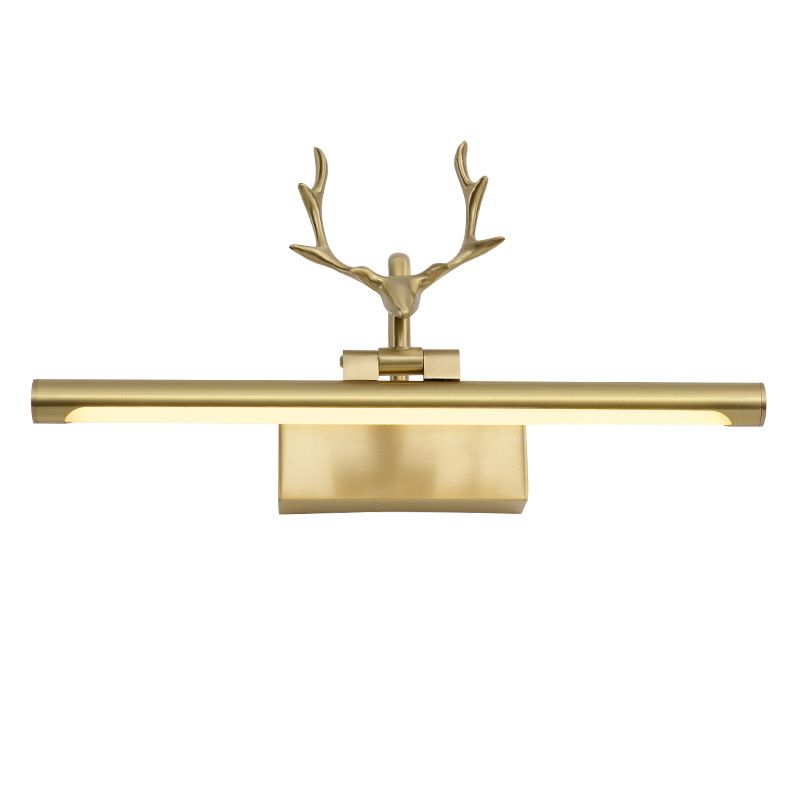 Linear 1-Light Wall Mounted Light Fixture Modern Style Brass Vanity Lighting Ideas