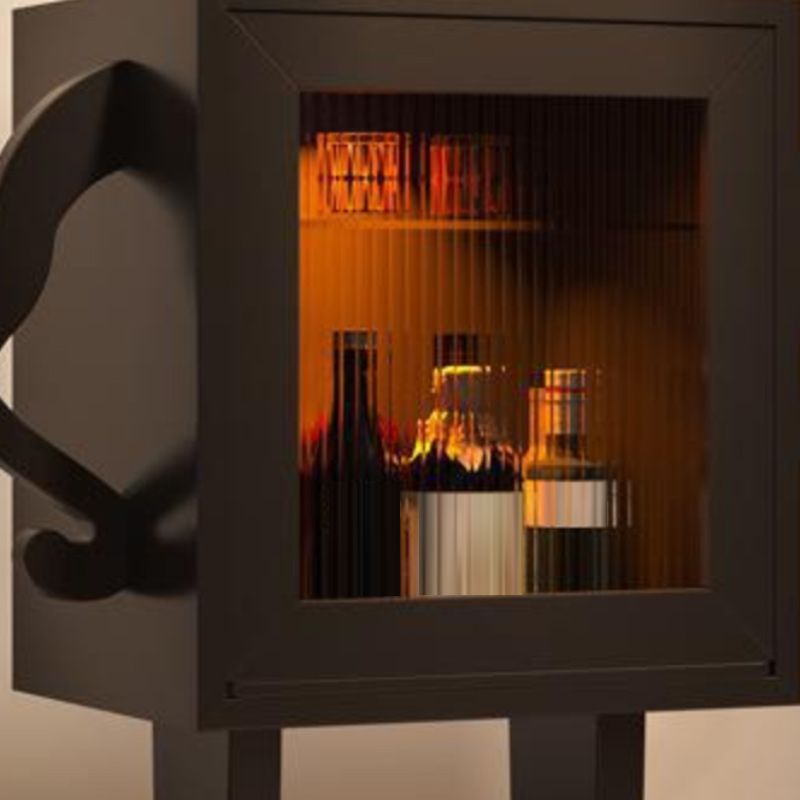 Modern Display Stand Rubberwood Glass Doors Display Cabinet for Dining Room