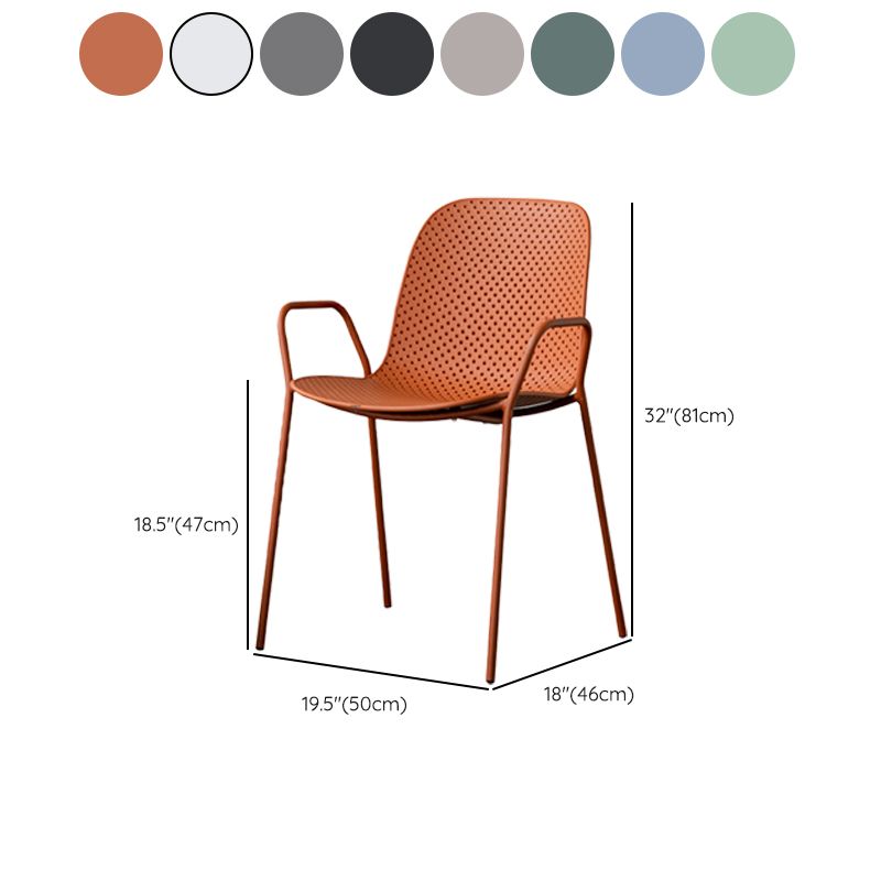 Contemporary Indoor/ Outdoor Chair Metal Dining Armchair Side Chair