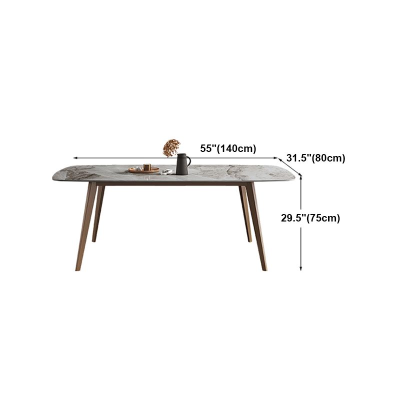 Glam 1/2/5/7 Pieces Dining Table Set with Grey Sintered Stone Top Rectangle Dinette Set