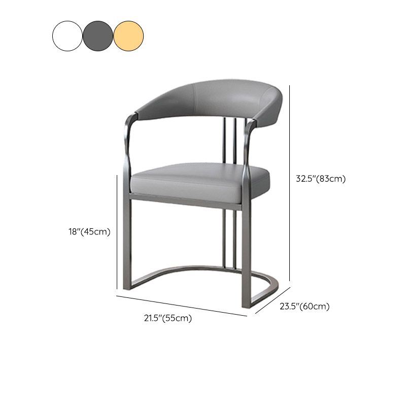 Glam Style Side Chair Metal Slat Back Dining Room Chair for Indoor